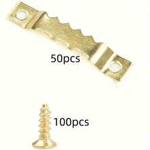 50 طقم / 150 قطعة خطاف إطار صغير مسنن مع 50 قطعة خطاف، 100 برغي، سهل الاستخدام مع البراغي لتعليق الصور والساعات واللوحات والأعمال الفنية والإطارات - متعدد الألوان - مشاهدة 11