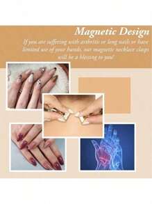 1pc 3-Layer Magnetic Gold/Silver Clasp, Necklace Extension Connector Separator