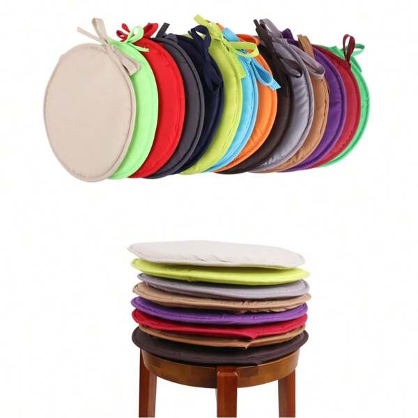 1 pieza Cojín de asiento para playa y camping, cojín plegable y portátil redondo para picnic, alfombra de camping a prueba de polvo, cojín de asiento plegable para exteriores, color aleatorio (cojín con dos correas)