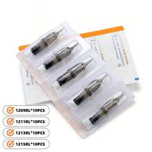 TATELF TATELF 10/50 Stücke Tattoo Patronennadeln Professionelle Einweg-Tattoo-Nadeln Patronen Rund Liner Für Rotary Pen Maschine Tattoo Zubehör (12#) RL/RS/RM/M1