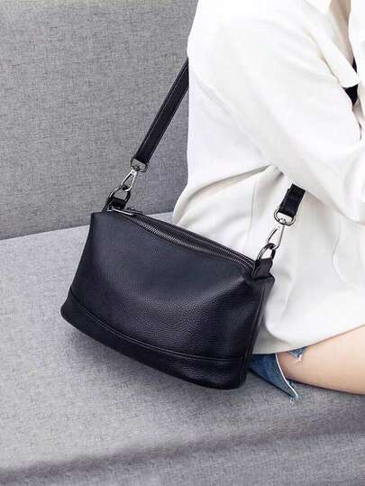 休闲百搭简约多口袋多层斜挎包