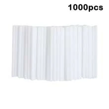 100/200/500/1000支塑料吸管白色空心糖果棒棒糖棒，10厘米烘焙蛋糕巧克力装饰配件