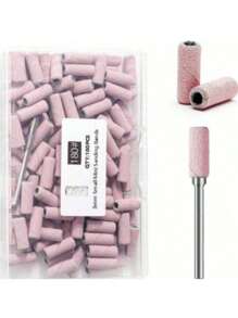 100pcs/Box Seamless Sanding Bands Kit: Pink Small Mini Nail Art Grinding Sanding Bands With Bit, Electric Grinding Machine Nail Grinding Head, Nail Removal Sand Bands, Nail Grinding Tool #180/#240 - Pink - View 7
