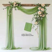 2pcs/Set 27*236 Inch Willow Green Garland, Suitable For Wedding, Ceremony, Reception, Party, Ceiling, Banquet, Daily, Outdoor Decor - Multicolor - View 9