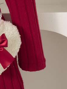 2pcs Girls Casual Outfit Set - Sleeveless Top With Bow Decor And Long Sleeve Knee-Length Dress, Fashion Suit For Girls, Spring/Autumn/Winter