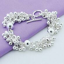 925 Sterling Silver Plated Grapes More Beads Charm Bracelets Jewelry For Fashion Women Wedding Engagement Gift - Silver - View 1