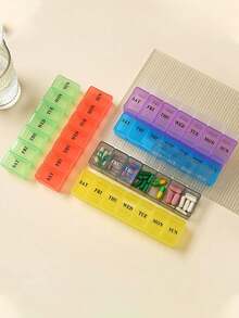 Upgraded Pre-Cut Medication Patch Pill Box, Travel Daily Pill Box, Travel Essential Mini Pill Bottle, 7-Day Pill Box, Travel Pill Box, Pill Box, Pill Rack, Medicine Storage Box, Travel Essential - Multicolor - View 6