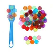 1pc Magic Wands,100pcs Round (Color Random) Magnetic Bingo Wands For Large Group Games, Family Game Nights, Sensory Boxes, Counting And Sorting, Science And Educational Activities,For School Supplies,Back To School - Multicolor - View 4
