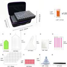 30/60/120/240 Slots,Diamond Painting Storage Case, Upgraded Canvas Organizer With Accessories Shockproof Bead & Art Supply Holder, Portable Jewelry Container With Tools, Multifunctional Craft & Sewing Supplies Kit, Plastic Material - Multicolor - View 5