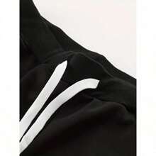 Anime Print Jogging Pants,Loose Casual Pocket Track Pants For Summer,High Quality Mens Sweatpants,Pant Of ALL Season, For Rave, Back To School - 黑色 - 查看 4