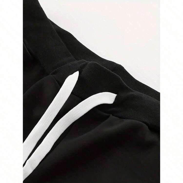 Anime Print Jogging Pants,Loose Casual Pocket Track Pants For Summer,High Quality Mens Sweatpants,Pant Of ALL Season, For Rave, Back To School - 黑色 - 查看 4