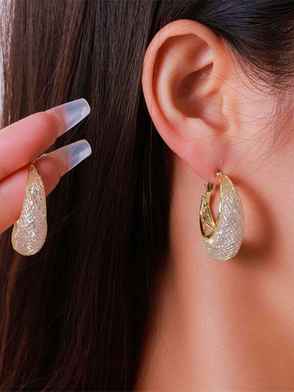 1 Paar luxuriöse runde Creolen, modischer Schmuck als Geschenk für Frauen, Geburtstagsgeschenk, Valentinstag Geschenk