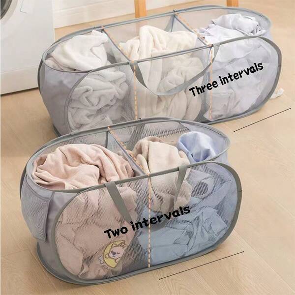 2/3 Compartment, Can Be Used To Separate And Store Dirty Clothes Baskets, Storage Baskets, Foldable Large-Capacity Laundry Baskets, Multi-Functional Clothes, Toys, And Sundries Storage Baskets. It Is Specially Organized For The Living Room, Bedroom And Laundry Room At Home. Available In Multiple Colors, Lightweight And Practical.