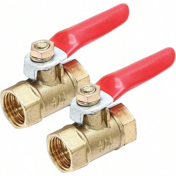 2 Pcs Water Ball Valve, Female To Female Shut Off Valve Hose Barb Tubing Connector Switch Thread Pipe Fitting For Air, Water Pipes(1/4")