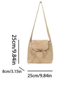 Ladies' Crossbody Bag Korean Version Retro Flip Cover Large Capacity Bow Design Casual Versatile Class Shoulder Bag Lightweight Commuting Backpack - Multicolor - View 12