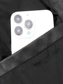 Plus Size Men's Casual Loose Turndown Collar Motorcycle PU Leather Long Sleeve Jacket, Suitable For Autumn, Zipper Front - Dark Grey - View 9