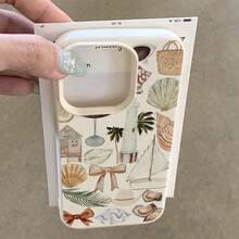1pc TPU Material Ocean Elegant Vacation Style Full-Screen Pattern Phone Case Compatible With Iphone/ Phones, International Version,  Not The Domestic Version - White - View 4
