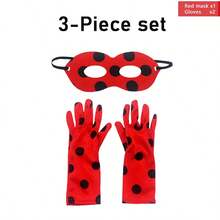 一套瓢虫派对用品包含一个面具、一双波点手套、一个瓢虫小包和一对瓢虫耳夹。适用于舞台表演、派对秀、角色扮演、摄影道具和户外聚会。 - 查看 5