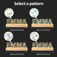 2D Flat, 1pc Custom Name Night Light Statues, Personalized Color Letter Nightlight, Best Friend Birthday Gift, Acrylic LED Light With Wooden Base, Welcome Banner Decor, Best Gifts For The Back To School Season, And Christmas