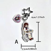 1件原装JK制服Y2K复古日系女学生可爱休闲街头派对亚克力钥匙扣、手机挂饰、学校纪念品礼物、包包挂件，适合所有季节、公司活动、送给女朋友的礼物，带证件夹的包包挂绳，汽车配件，包包挂饰，圣诞节汽车礼物，送给老师的礼物，送给姐姐的礼物创意 - 彩色 - 查看 11