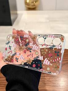 1 pezzo Custodia morbida per telefono con design di albero di Natale, fiocco di neve, omino di pan di zenzero, compatibile con , Honor, Redmi, Galaxy A04e/12/A13/A14/A34/A50/A52/A53/A54/S21/S22/S23/S24/S25/S25Ultra, 6A/7A/8A, 12T/13T