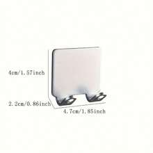 Punch Free Shaving Razor Holder, Men's Shaver Storage Hook, Wall Shelf Bathroom Razor Rack Wall Kitchen Accessories - 銀色 - 查看 5