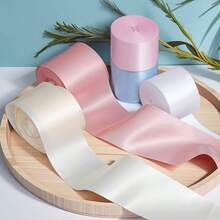 1 pieza Cinta colorida ajustada, decoración navideña y de Halloween, cinta de regalo de poliéster brillante, cinta de satén liso de unicolor, cinta de satén liso extra ancha para decoración de bodas, sillas, regalos, flores, adecuada para manualidades, bodas, cumpleaños - color mixto, suministros hechos a mano, tratamiento de superficie brillante, cara de satén de poliéster, decoración de bodas, borde elegante, textura suave, organizador de eventos, Ancho: 3.8cm, Longitud: 20m
