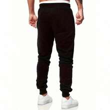 Pantalones de chándal con estampado de anime, pantalones de chándal con cintura elástica de punto y cordón, pantalones de chándal de alta calidad para hombres, pantalones para todas las estaciones, para rave - Negro - Ver 3