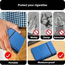 DSL Cigarette Case 20 Capacity Aluminum Automatic Slider 2 Pack Black+Silver 100mm 100S DSL