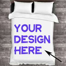 三件套儿童定制床上用品套装（1个被套+2个枕套），可定制您喜欢的图案，例如小动物、家庭、情侣等等。90克涤纶面料，数码印花图案，适合男孩、女孩、青少年，节日礼物之选。 - 彩色 - 查看 1