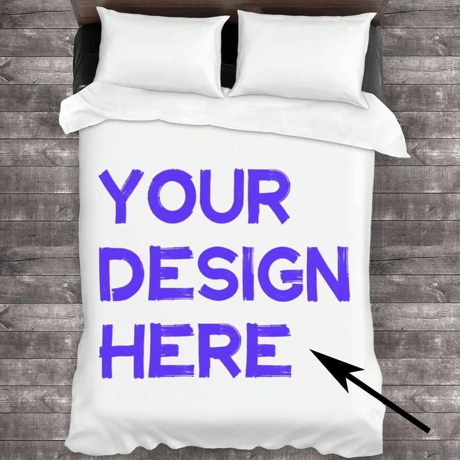 三件套儿童定制床上用品套装（1个被套+2个枕套），可定制您喜欢的图案，例如小动物、家庭、情侣等等。90克涤纶面料，数码印花图案，适合男孩、女孩、青少年，节日礼物之选。 - 彩色 - 查看 1