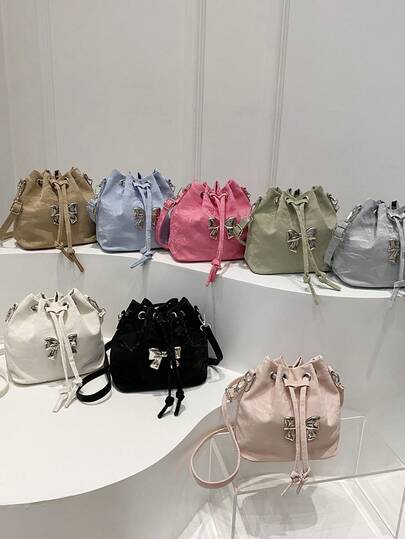 Modische koreanische Stil Mini Tragetasche, plissierte Eimer Tasche, neue Schultertasche, Umhängetasche