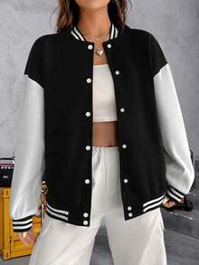 Women's Dodge Charger Scat Pack Baseball Jacket Hoodie Big Sizes  Racing Mopar Style - 黑色 - 查看 3