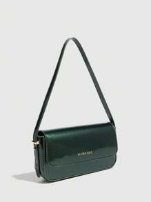 Bolso de mano de mujer de moda vintage, bolso de hombro y cruzado patentado, bolso de estilo Y2K, bolso cuadrado pequeño y elegante, bolso casual de solapa para el hombro y transporte diario