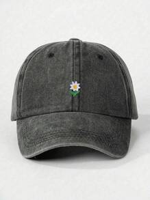 1 Pc Fashionable & Versatile Women Bow Embroidery Baseball Cap, Vintage Washed Distressed Style, Suitable For Daily Wear Valentines