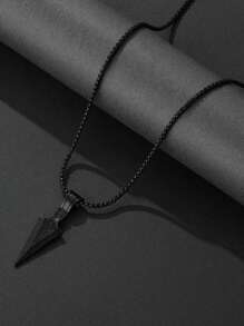 1 pieza Collar largo clásico y versátil con flecha personalizada de moda para hombres, adecuado para uso diario, regalo para el padre, novio