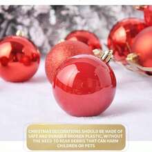 36件套1.18英寸圣诞树装饰球，防碎塑料圣诞树球装饰，圣诞树挂饰，多种款式，家居装饰，圣诞装饰，房间装饰，冬季圣诞装饰，家居圣诞礼物，圣诞装饰品