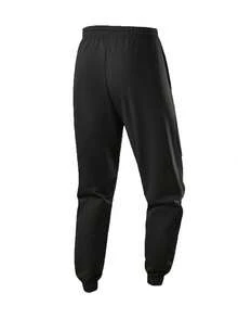 男士休闲慢跑裤，锥形裤腿，秋冬时尚运动裤 - 黑色 - 查看 3