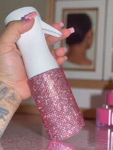 1个200毫升镶钻细雾喷雾瓶，奢华闪亮风格，简约圆柱形，适用于化妆品、家居清洁、头发护理、消毒、浇花等。 - 彩色 - 查看 3