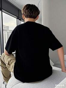 Boys' Inspirational Tee - 'I AM LOVED/SMART/KIND/CAPABLE/BRAVE' Positive Affirmations Print | Urban Street Style And Personalized Summer Must-Have T-Shirt For Big Boys - màu đen - Xem 2