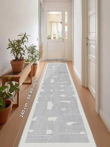 1 peça de tapete cinza, estilo minimalista moderno, tapete de corredor, 900g/m², 0,5cm de espessura, antiderrapante, lavável à máquina, decoração para casa, sala de estar, cozinha, corredor, quarto, sala de jantar, escritório, todas as estações