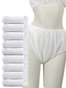 30Pcs Non Woven Fabric Breathable Disposable Panties Unisex Business Trips Hotel Spa Wash-Free Briefs Menstruation Underwear - Multicolor - View 1