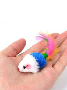 Đồ chơi chuột chạy bằng động cơ nhồi bông nhiều màu ngẫu nhiên, đồ chơi tương tác cho mèo, đồ chơi chuột cơ học, mô phỏng chân thực, giúp mèo tiêu hao năng lượng, không cần pin. - Nhiều màu - Xem 11