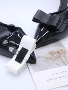 Removable High-Quality PU Sheepskin Bow Shoe Decoration, Shoe Flower, Shoe Buckle, Removable Shoe Ornament, Basic Beach Shoe Accessories - Multicolor - View 6