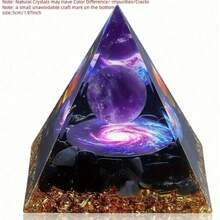 1pc Pyramid Of Positive Energy, Amethyst Crystal Ball With Protective Crystal Energy Generator, For Stress Relief, Healing Meditation And Attracting Wealth, For Interior Decoration, Perfect Gift Birthday Gifts Graduation