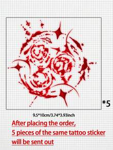 5 cái/bộ thiết kế hình xăm lời nguyền hoạt hình phong cách tối, hình xăm tạm thời cosplay gợi cảm bền bỉ, hình xăm giả dễ thương nhiều màu sắc không thấm nước cho nam và nữ, kéo dài 1-5 ngày - Nhiều màu - Xem 5