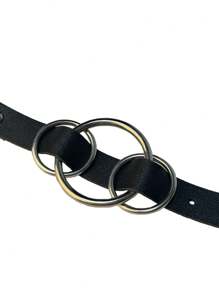 1 件银色 O 型环皮革女士手链，黑色皮革 O 型环腕带，腕口，送给女朋友的礼物 - 彩色 - 查看 5