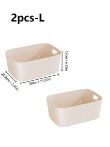 Có sẵn theo gói 1/2/3 chiếc với các màu vàng sữa, trắng và xanh lá cây, thích hợp để đựng đồ dùng trên bàn làm việc. Phù hợp để đựng mỹ phẩm, đồ dùng linh tinh, đồ ăn nhẹ, đồ chơi, v.v. Cũng có thể dùng làm giỏ đựng đồ, hộp đựng đồ dùng văn phòng, giỏ đựng đồ hình chữ nhật hoặc hộp đựng đồ dùng văn phòng. Có ba kích cỡ để lựa chọn. - Nhiều màu - Xem 24