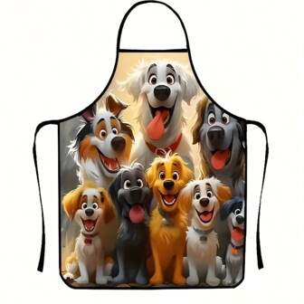 A Creative And Funny Annual Party Prank, A Personalized Odd Apron With A Sleeveless Apron, With A Bright Design Printed With A Cute Cartoon Dog Pattern, Is Very Suitable For Adding Fun To Your Kitchen Or Craft Space. It Is Convenient, Practical And Easy To Clean, Fashionable And Functional, Suitable For Daily Use.