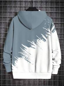 Tween Boy Fashionable Graphic Print Casual Sweatshirt - Long Sleeve, Crew Neck Pullover, Suitable For Spring & Autumn, Cool Print - Grey - View 3